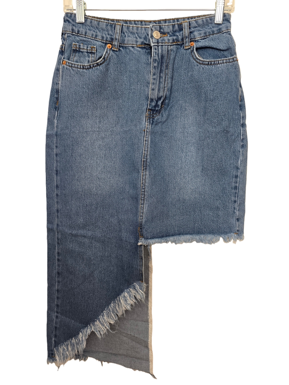 Zara Blue Asymmetrical Denim Skirt